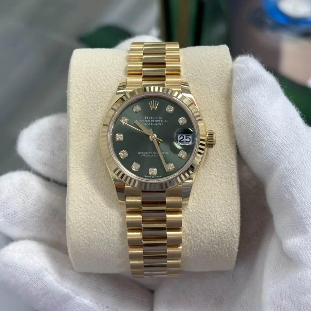 RLX Datejust m278278-0011 Olive Green 31mm Dial President Bracelet Watch