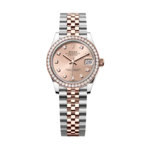 RLX Datejust m278381-0023/0024 Rose Diamond 31mm Dial Diamond-Set Bezel and Oyster Bracelet Watch