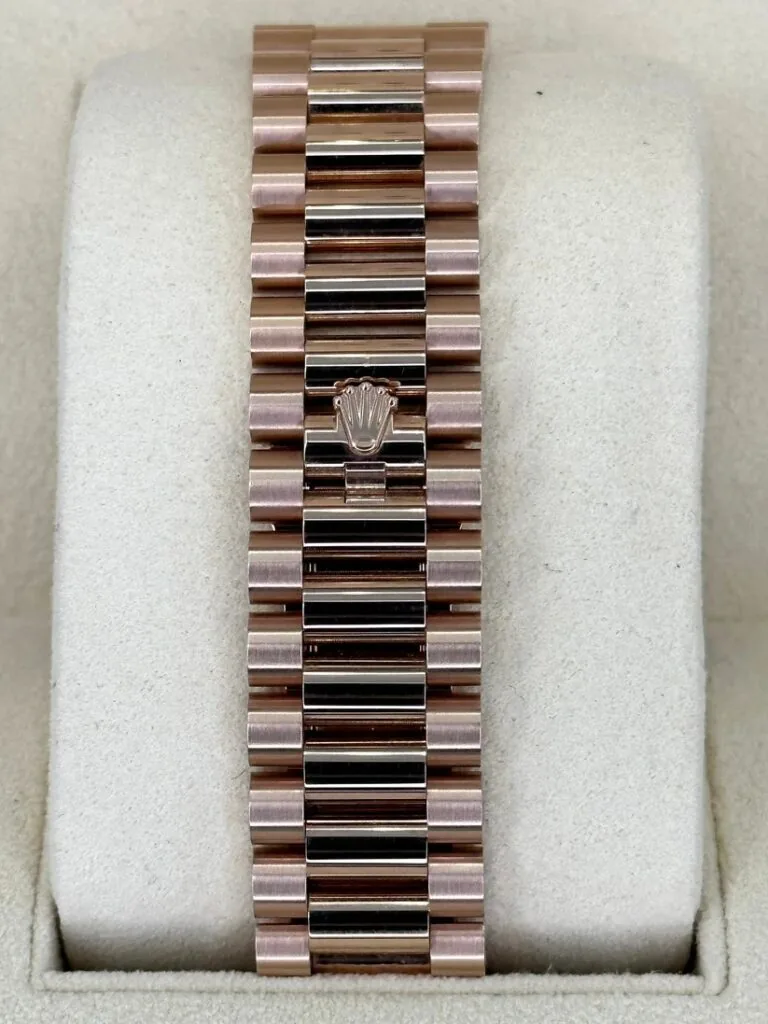 RLX Day-Date "President" 40mm Everose Gold White Roman Dial - 228235