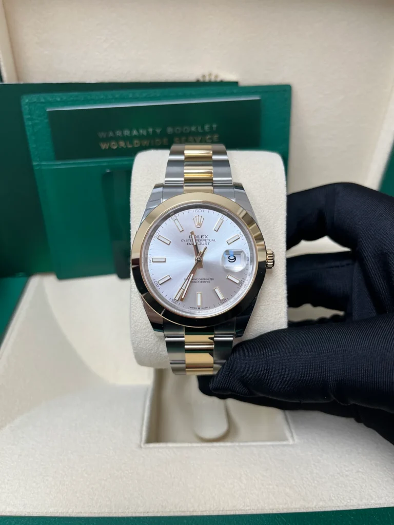 RLX Datejust 41mm 126303 Silver Index Oyster Steel and Yellow Gold Mens Watch