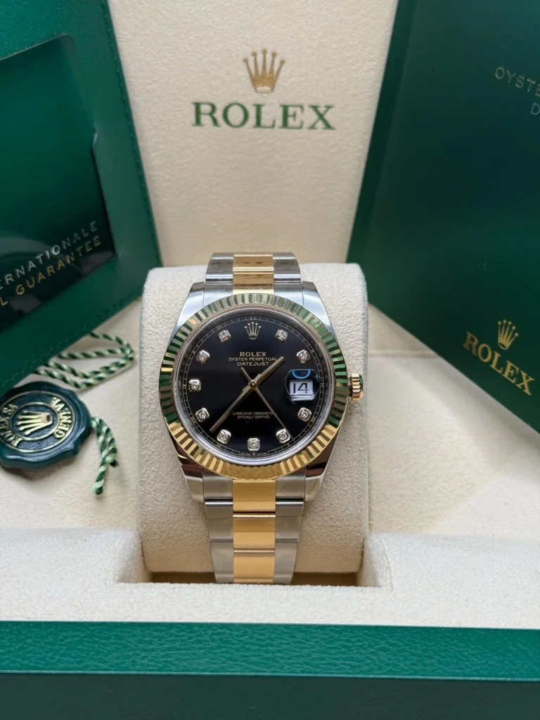 RLX Datejust 41mm 126333 Black Diamond Jubilee Steel and Yellow Gold Men’s Watch
