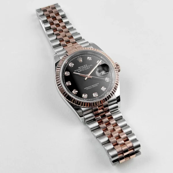 RLX Datejust 36mm 126201 Bright Black Dial Jubilee Bracelet Watch