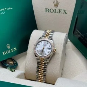 RLX Lady-Datejust 31mm 279383RBR Silver Diamond Dial Yellow Rolesor Oyster Bracelet