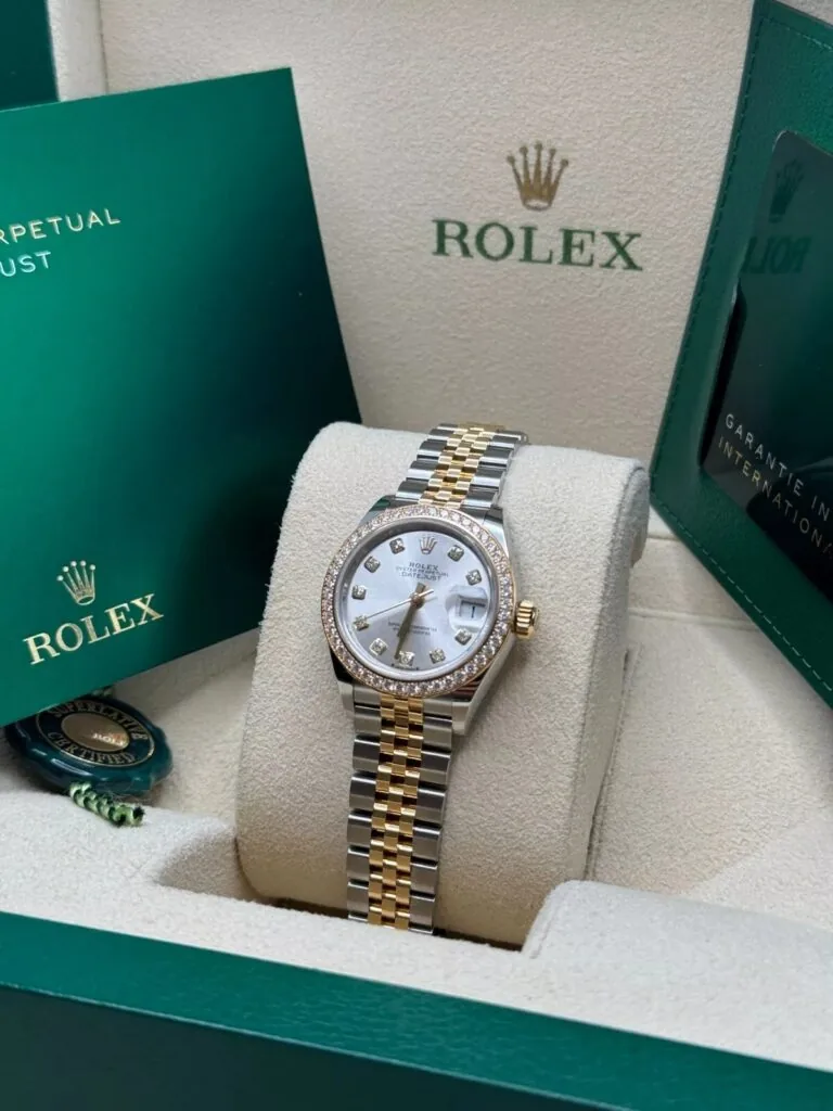 RLX Lady-Datejust 31mm 279383RBR Silver Diamond Dial Yellow Rolesor Oyster Bracelet
