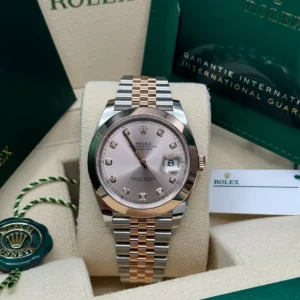 RLX Datejust 41mm 126301 Sundust Diamond Jubilee Steel and Everose Gold Watch
