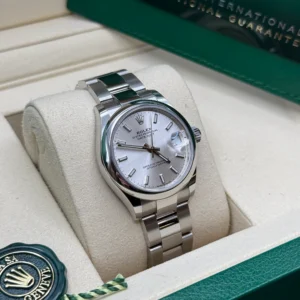 RLX Datejust m278240-0005/0006 31mm Silver Index Domed Bezel Oyster Oystersteel
