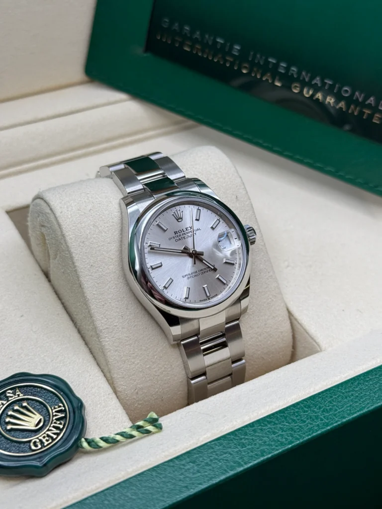 RLX Datejust m278240-0005/0006 31mm Silver Index Domed Bezel Oyster Oystersteel