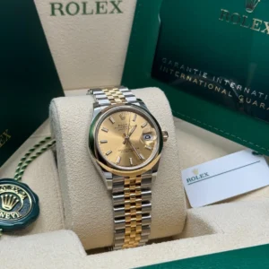RLX Datejust m278243-0013/0014 31mm Champagne Dial Yellow Rolesor Oyster Watch