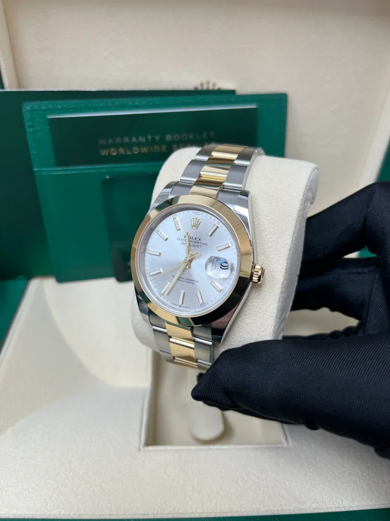 RLX Datejust 41mm 126303 Silver Index Oyster Steel and Yellow Gold Mens Watch