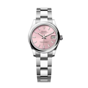 RLX Datejust m278240-0007/0008 31mm Pink Index Domed Bezel Oyster Oystersteel