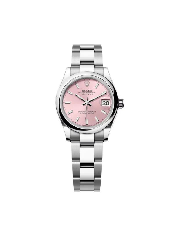 RLX Datejust m278240-0007/0008 31mm Pink Index Domed Bezel Oyster Oystersteel
