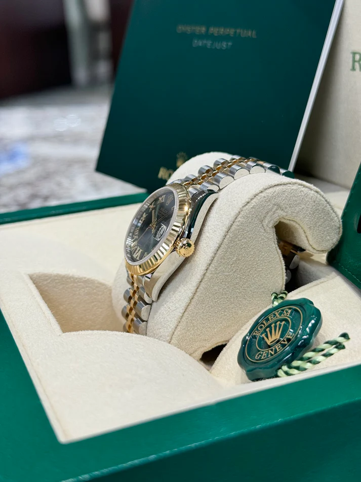 RLX Datejust m278273-0015/0016 31mm Olive Green Dial Stainless Steel and Yellow Gold Oyster Watch