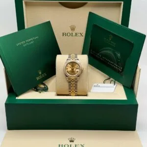 RLX Lady-Datejust 31mm 279383RBR Champagne Roman Dial Yellow Rolesor Oyster Bracelet