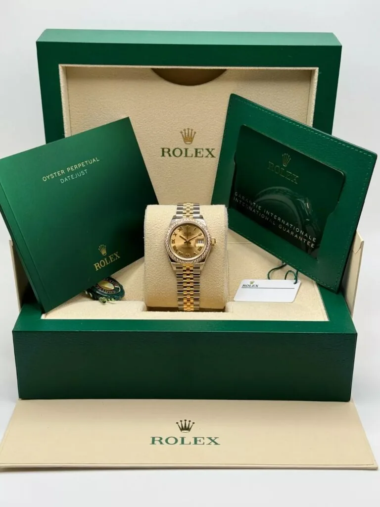 RLX Lady-Datejust 31mm 279383RBR Champagne Roman Dial Yellow Rolesor Oyster Bracelet