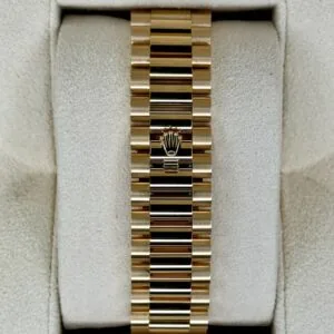 RLX Day-Date "President" 40mm Yellow Gold Green Ombre Dial Diamond Bezel - 228348rbr