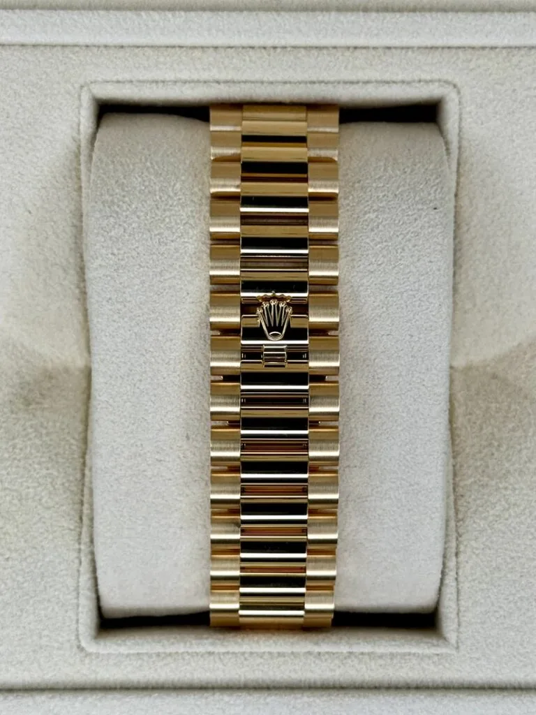 RLX Day-Date "President" 40mm Yellow Gold Green Ombre Dial Diamond Bezel - 228348rbr
