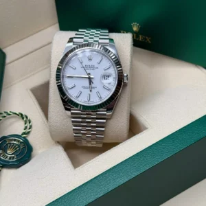 RLX Datejust 41mm White Index Oyster Stainless Steel Men’s Watch - 126334