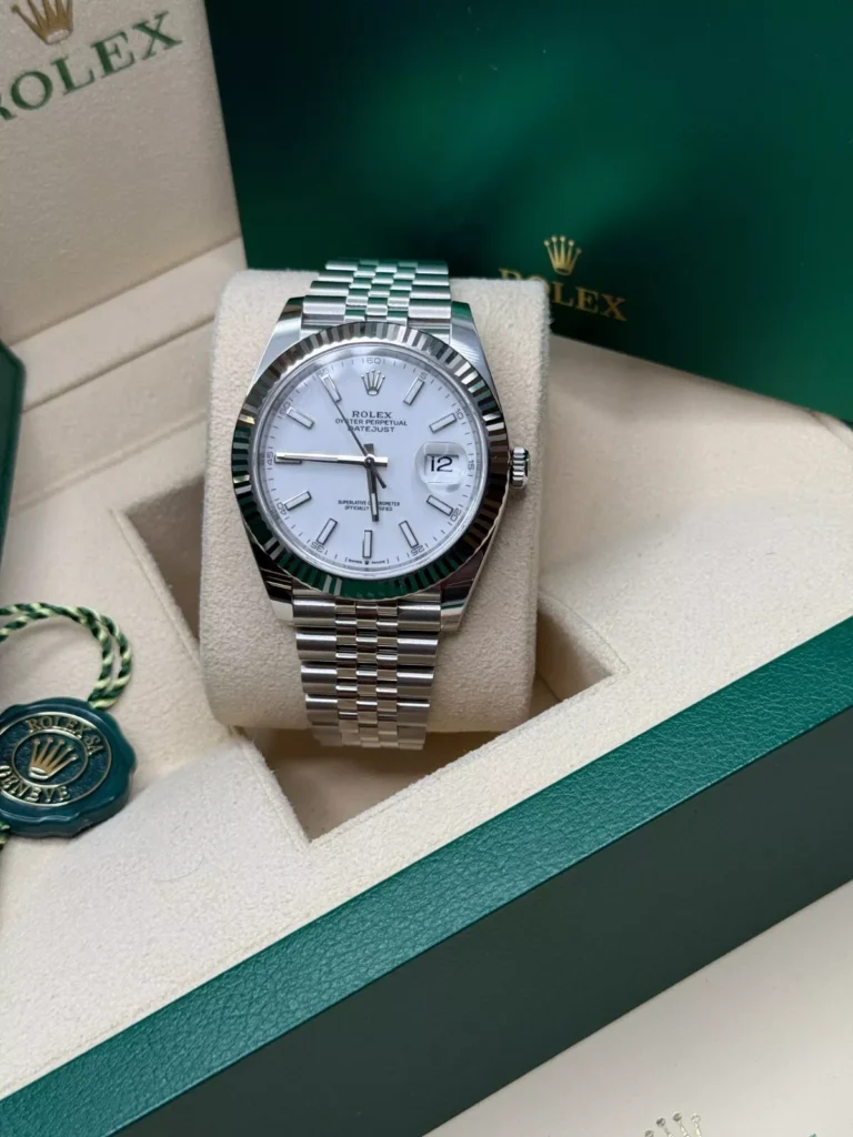 RLX Datejust 41mm White Index Oyster Stainless Steel Men’s Watch - 126334