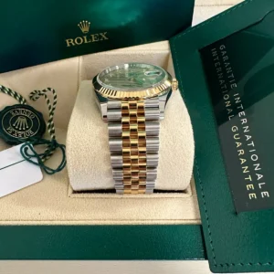 RLX Datejust 36mm 126233 Champagne Palm Motif Diamond Dial and Jubilee Bracelet Watch