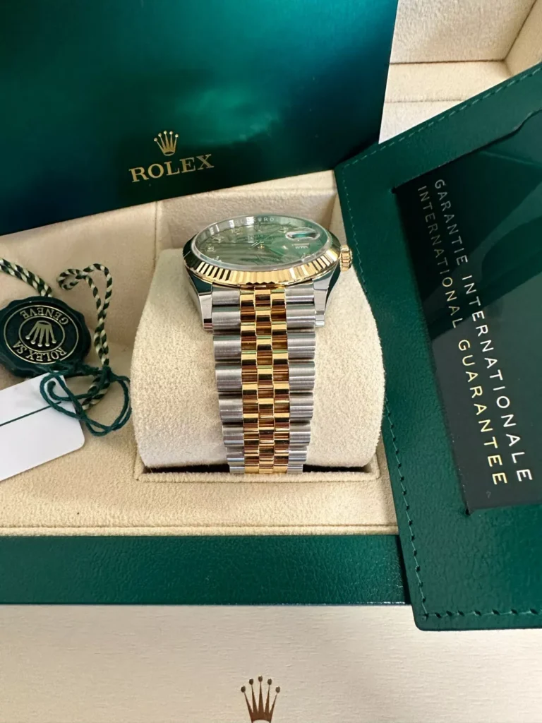 RLX Datejust 36mm 126233 Champagne Palm Motif Diamond Dial and Jubilee Bracelet Watch