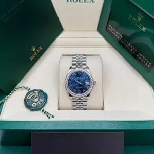RLX Datejust m278384RBR-0037/0038 Bright Blue 31mm Dial Oyster Watch