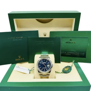 RLX Datejust 36mm 126200 Oyster Perpetual Blue Fluted Motif Dial Jubilee Stainless Steel