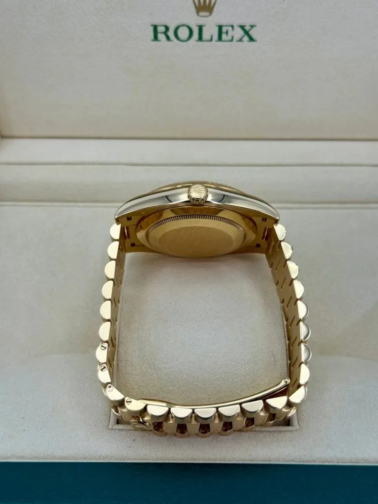 RLX Day-Date "President" 40mm Yellow Gold White Roman Dial - 228238