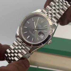 RLX Datejust 41mm 126334 Dark Rhodium Index Jubilee Stainless Steel