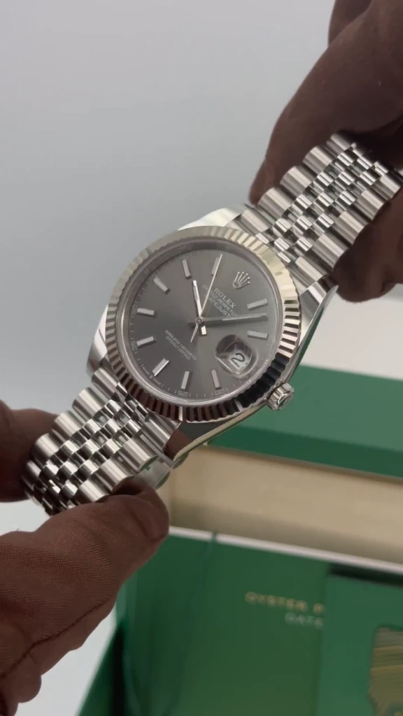 RLX Datejust 41mm 126334 Dark Rhodium Index Jubilee Stainless Steel