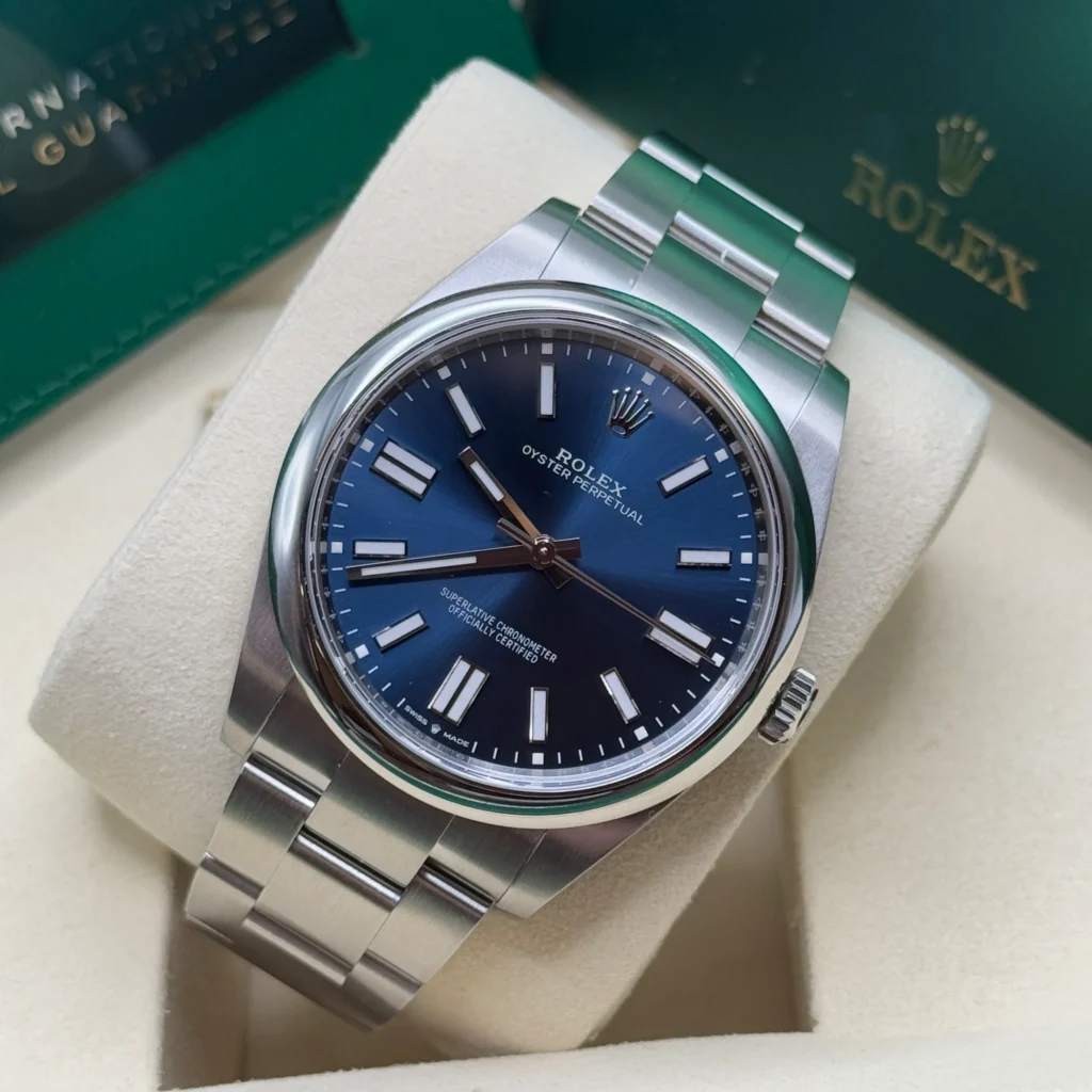 RLX Oyster Perpetual 41mm 124300-0003 Oyster Perpetual Stainless Steel Blue Index Dial Watch