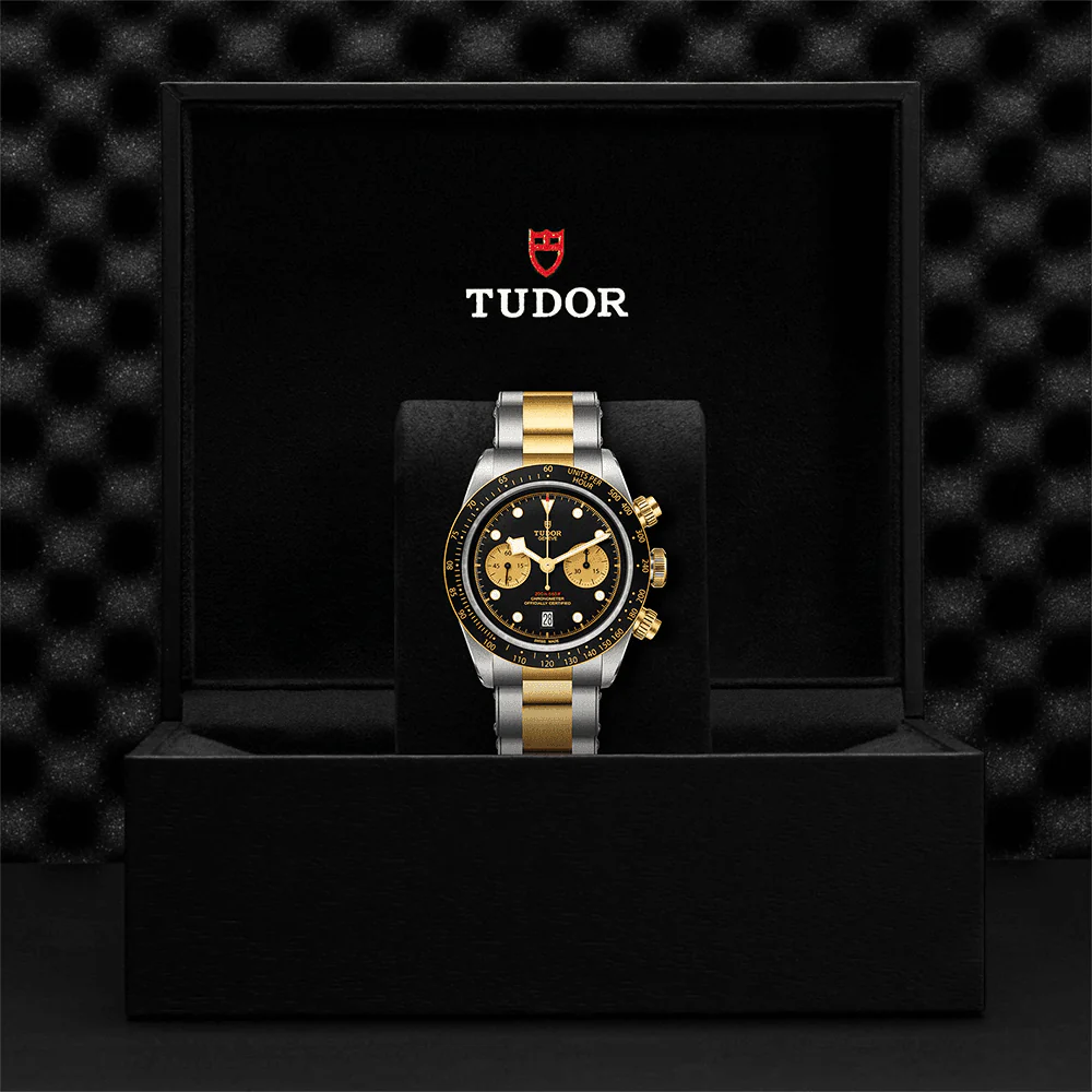 TUDOR Black Bay S&G 41mm Black/Gold Dial Men's Chronograph Bracelet Watch M79363N-0001