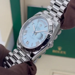 RLX Day-Date "President" 40mm Platinum Ice Blue Roman Dial - 228236