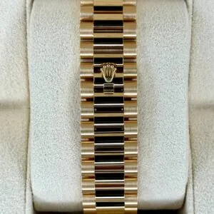 RLX Day-Date "President" 40mm Yellow Gold White Roman Dial Diamond Bezel - 228348rbr