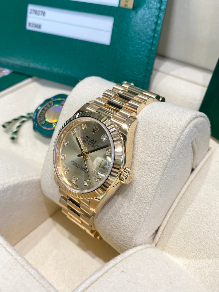 RLX Datejust m278278-0009 Champagne 31mm Dial President Bracelet Watch