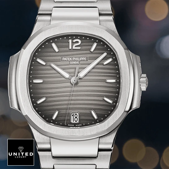 Patek Philippe Nautilus 7118/1A-011 Replica 4 Patek Philippe Nautilus 71181A-011 Grey Dial Steel Bezel Replica front view