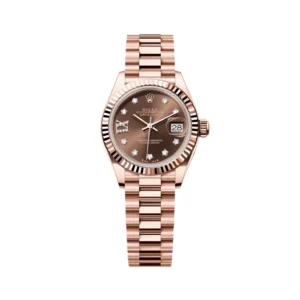 RLX Lady-Datejust 31mm 279175 Chocolate Diamond-Set Dial President Everose Gold