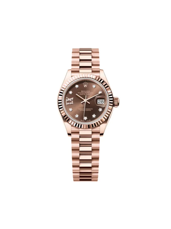 RLX Lady-Datejust 31mm 279175 Chocolate Diamond-Set Dial President Everose Gold