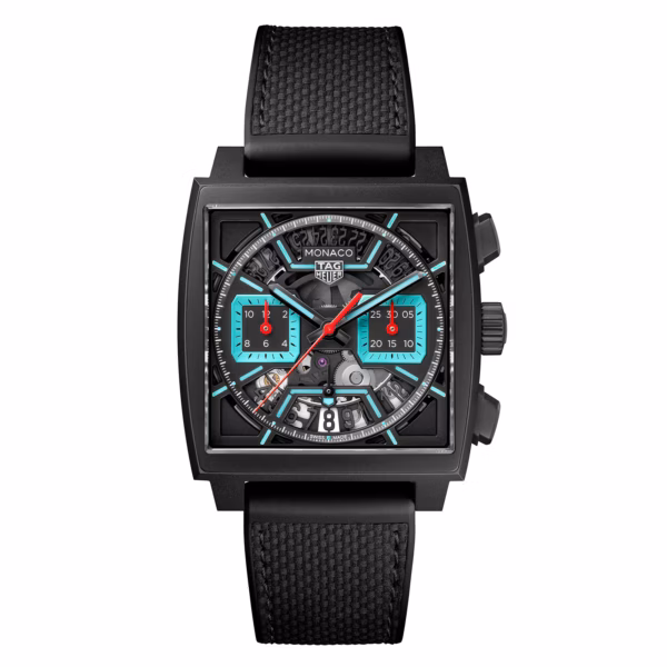TAG Heuer Monaco Chronograph 39mm Mens Watch Titanium Turqouise CBL2184.FT6236
