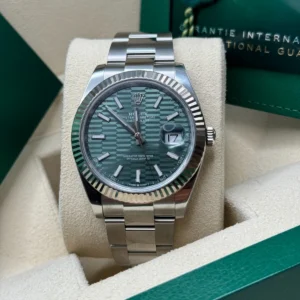 RLX Datejust 41mm 126334 Mint Green Fluted Motif Dial Oyster Bracelet