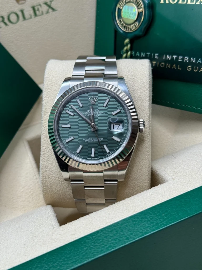RLX Datejust 41mm 126334 Mint Green Fluted Motif Dial Oyster Bracelet