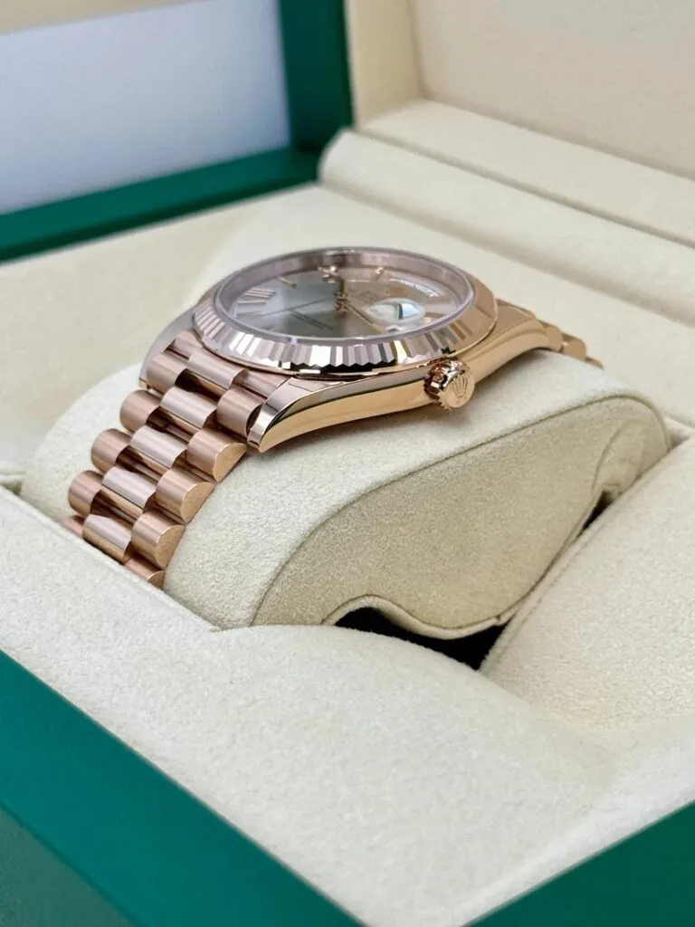RLX Day-Date "President" 40mm Everose Gold Sundust Roman Dial - 228235