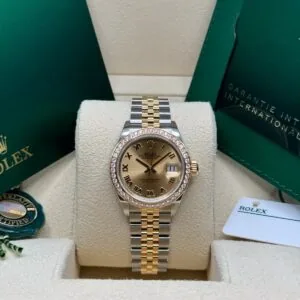 RLX Lady-Datejust 31mm 279383RBR Champagne Roman Dial Yellow Rolesor Oyster Bracelet