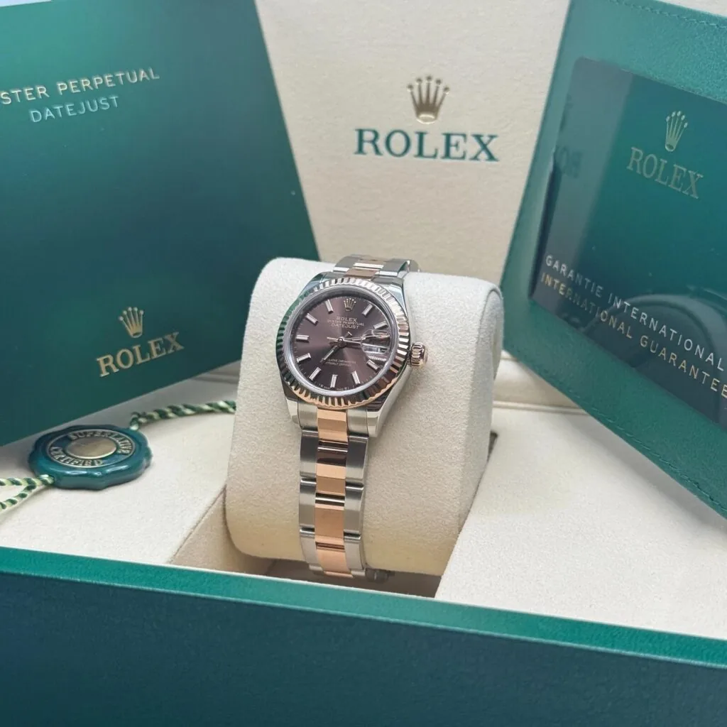 RLX Lady-Datejust 31mm 279171 Chocolate Index Oyster Stainless Steel and Rose Gold