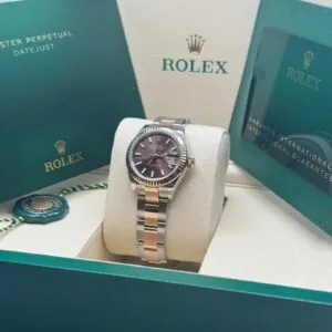 RLX Lady-Datejust 31mm 279171 Chocolate Index Oyster Stainless Steel and Rose Gold