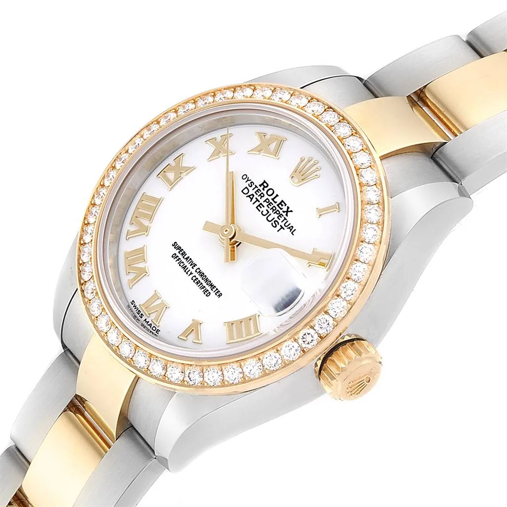 RLX Lady-Datejust 31mm 279383RBR White Roman Dial Yellow Rolesor Oyster Bracelet