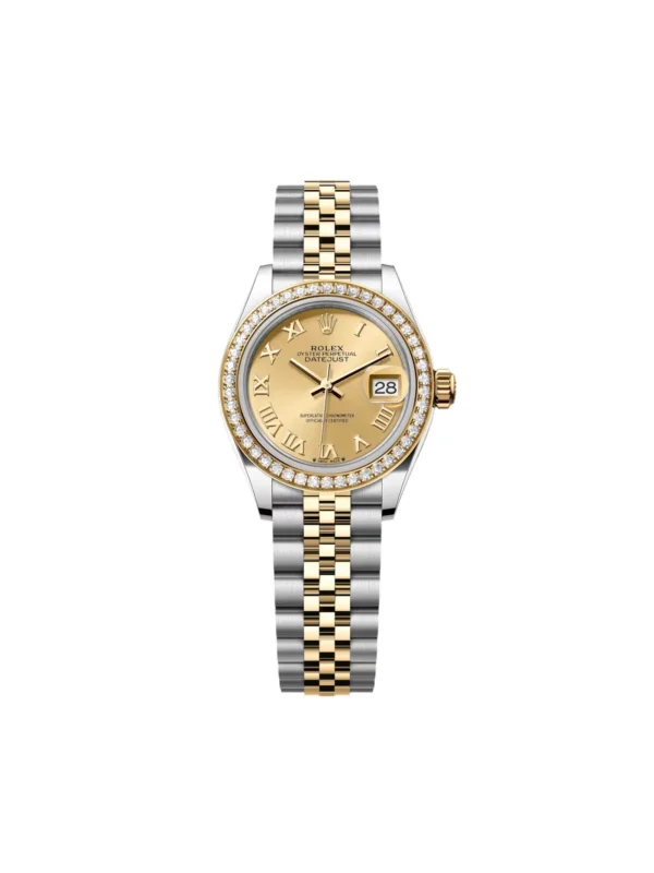 RLX Lady-Datejust 31mm 279383RBR Champagne Roman Dial Yellow Rolesor Oyster Bracelet