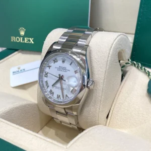 RLX Datejust 36mm 126200 Stainless Steel White Roman Dial Oyster