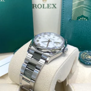 RLX Datejust 36mm 126200 Stainless Steel White Roman Dial Oyster