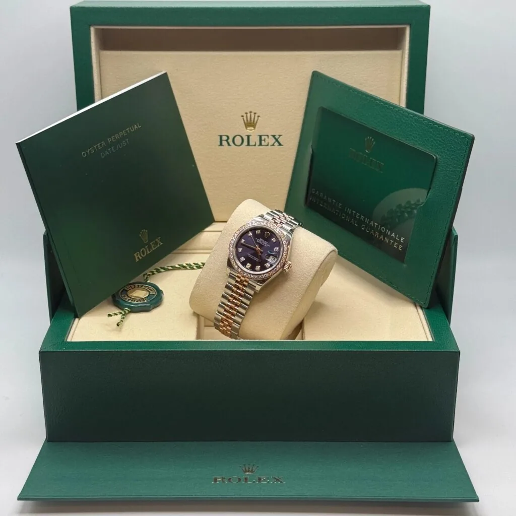 RLX Lady-Datejust 31mm 279381RBR Aubergine Diamond Dial Oyster Bracelet