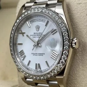 RLX Day-Date 40mm 228349RBR-0039 White Dial President Bracelet